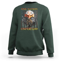 American Patriotic Sweatshirt One Nation Under God Christian Cross Bald Eagle - Wonder Print Shop
