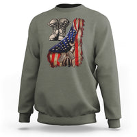 US Pride Sweatshirt American Flag With Combat Boots And Dog Tags - Wonder Print Shop