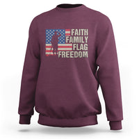 American Patriotic Sweatshirt Faith Family Flag Freedom US Flag Patriot - Wonder Print Shop