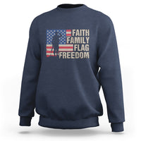American Patriotic Sweatshirt Faith Family Flag Freedom US Flag Patriot - Wonder Print Shop