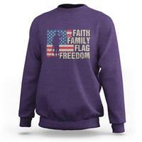 American Patriotic Sweatshirt Faith Family Flag Freedom US Flag Patriot - Wonder Print Shop