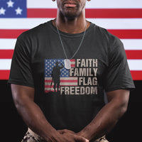 American Patriotic T Shirt Faith Family Flag Freedom US Flag Patriot - Wonder Print Shop