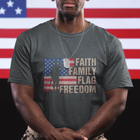 American Patriotic T Shirt Faith Family Flag Freedom US Flag Patriot - Wonder Print Shop
