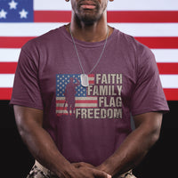 American Patriotic T Shirt Faith Family Flag Freedom US Flag Patriot - Wonder Print Shop