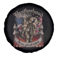 American Patriotic Spare Tire Cover Brotherhood No One Gets Left Behind US Flag Soldiers