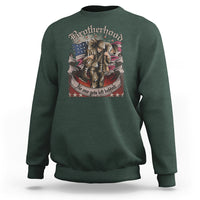 American Patriotic Sweatshirt Brotherhood No One Gets Left Behind US Flag Soldiers - Wonder Print Shop