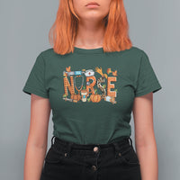 Fall Nurse T Shirt For Women One Thankful Nurse Life Autumn Pumpkin Season Thanksgiving - Wonder Print Shop