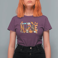 Fall Nurse T Shirt For Women One Thankful Nurse Life Autumn Pumpkin Season Thanksgiving - Wonder Print Shop