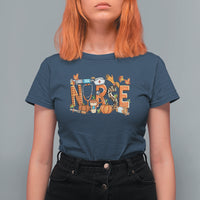 Fall Nurse T Shirt For Women One Thankful Nurse Life Autumn Pumpkin Season Thanksgiving - Wonder Print Shop