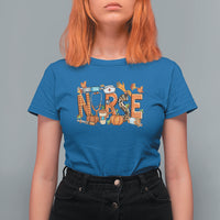 Fall Nurse T Shirt For Women One Thankful Nurse Life Autumn Pumpkin Season Thanksgiving - Wonder Print Shop