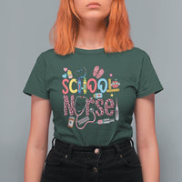School Nurse T Shirt For Women Leopard Nursing School RN - Wonder Print Shop