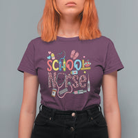 School Nurse T Shirt For Women Leopard Nursing School RN - Wonder Print Shop