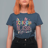 School Nurse T Shirt For Women Leopard Nursing School RN - Wonder Print Shop