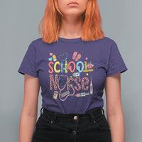 School Nurse T Shirt For Women Leopard Nursing School RN - Wonder Print Shop