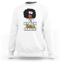 Black Nurse Sweatshirt Nurse Black Woman Magic Afro Melanin Queen Black History - Wonder Print Shop