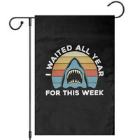 Funny Shark Lover Week Retro Garden Flag I Waited All Year For This Week Ocean Wildlife - Wonder Print Shop