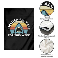 Funny Shark Lover Week Retro Garden Flag I Waited All Year For This Week Ocean Wildlife - Wonder Print Shop