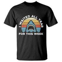 Funny Shark Lover Week Retro T Shirt I Waited All Year For This Week Ocean Wildlife - Wonder Print Shop