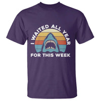 Funny Shark Lover Week Retro T Shirt I Waited All Year For This Week Ocean Wildlife - Wonder Print Shop