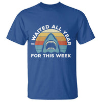 Funny Shark Lover Week Retro T Shirt I Waited All Year For This Week Ocean Wildlife - Wonder Print Shop