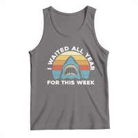 Funny Shark Lover Week Retro Tank Top I Waited All Year For This Week Ocean Wildlife - Wonder Print Shop