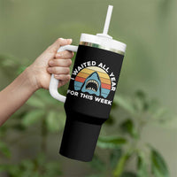 Funny Shark Lover Week Retro Tumbler With Handle I Waited All Year For This Week Ocean Wildlife - Wonder Print Shop