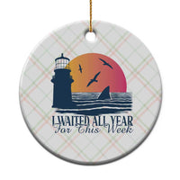 Funny Shark Lover Week Ceramic Ornament I Waited All Year For This Week - Wonder Print Shop