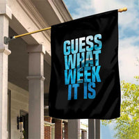 Funny Shark Lover Week Garden Flag Guess What Week It Is Blue Ocean - Wonder Print Shop