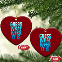 Funny Shark Lover Week Ceramic Ornament Guess What Week It Is Blue Ocean - Wonder Print Shop