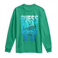Funny Shark Lover Week Long Sleeve Shirt Guess What Week It Is Blue Ocean - Wonder Print Shop
