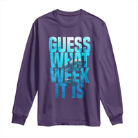 Funny Shark Lover Week Long Sleeve Shirt Guess What Week It Is Blue Ocean - Wonder Print Shop