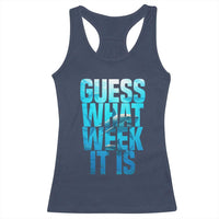 Funny Shark Lover Week Racerback Tank Top Guess What Week It Is Blue Ocean - Wonder Print Shop