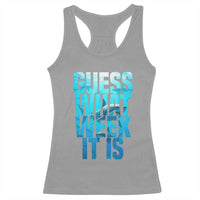 Funny Shark Lover Week Racerback Tank Top Guess What Week It Is Blue Ocean - Wonder Print Shop