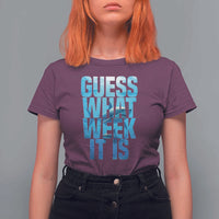 Funny Shark Lover Week T Shirt For Women Guess What Week It Is Blue Ocean - Wonder Print Shop
