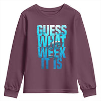 Funny Shark Lover Week Youth Sweatshirt Guess What Week It Is Blue Ocean - Wonder Print Shop