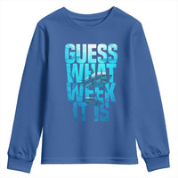 Funny Shark Lover Week Youth Sweatshirt Guess What Week It Is Blue Ocean - Wonder Print Shop