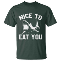 Funny Shark Lover T Shirt Nice To Eat You - Wonder Print Shop