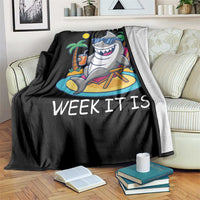 Funny Shark Lover Week Throw Blanket Week Guess What Week It Is Summer Beach - Wonder Print Shop