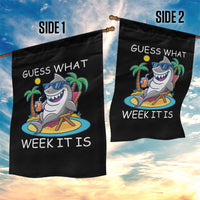 Funny Shark Lover Week Garden Flag Week Guess What Week It Is Summer Beach - Wonder Print Shop