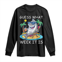 Funny Shark Lover Week Long Sleeve Shirt Week Guess What Week It Is Summer Beach - Wonder Print Shop