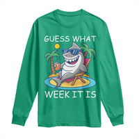 Funny Shark Lover Week Long Sleeve Shirt Week Guess What Week It Is Summer Beach - Wonder Print Shop