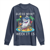Funny Shark Lover Week Long Sleeve Shirt Week Guess What Week It Is Summer Beach - Wonder Print Shop