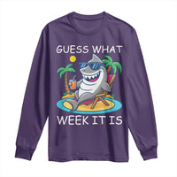 Funny Shark Lover Week Long Sleeve Shirt Week Guess What Week It Is Summer Beach - Wonder Print Shop