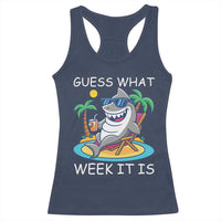 Funny Shark Lover Week Racerback Tank Top Week Guess What Week It Is Summer Beach - Wonder Print Shop