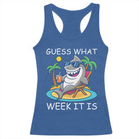 Funny Shark Lover Week Racerback Tank Top Week Guess What Week It Is Summer Beach - Wonder Print Shop