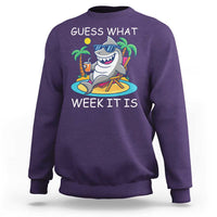 Funny Shark Lover Week Sweatshirt Week Guess What Week It Is Summer Beach - Wonder Print Shop
