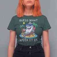 Funny Shark Lover Week T Shirt For Women Week Guess What Week It Is Summer Beach - Wonder Print Shop