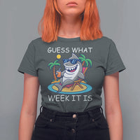 Funny Shark Lover Week T Shirt For Women Week Guess What Week It Is Summer Beach - Wonder Print Shop