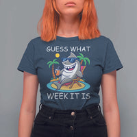 Funny Shark Lover Week T Shirt For Women Week Guess What Week It Is Summer Beach - Wonder Print Shop