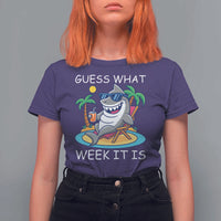 Funny Shark Lover Week T Shirt For Women Week Guess What Week It Is Summer Beach - Wonder Print Shop
